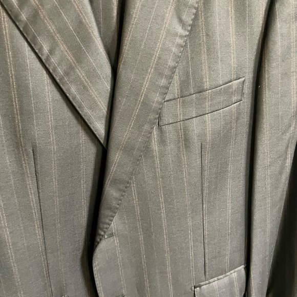 Isaia Custom Blue, Red Loro Piana SUPER 160, 15.5 Micron Wool Stripped 2Btn 44S - Picture 8 of 8